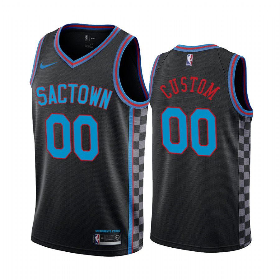 Men Sacramento Kings #00 custom black city edition sactown 2020 nba jersey->sacramento kings->NBA Jersey